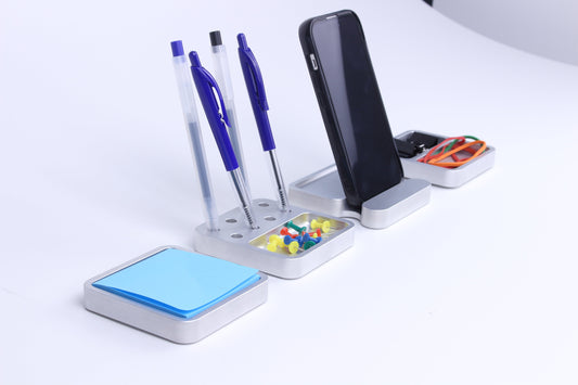 Aluminum Trays in a row